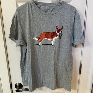 Mens J.Crew Organic Cotton Big Dog holiday Tee